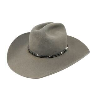 Vintage Stetson Men's Cowboy Hat 4X Beaver Gray Suede 80's Rancher Oval Fedora